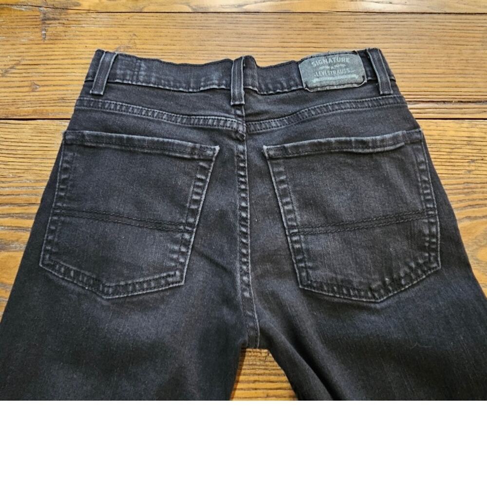 Levis Signature Jeans 26 Black Skinny Jean Levi Strauss Co Adjustable Waist - Picture 5 of 10